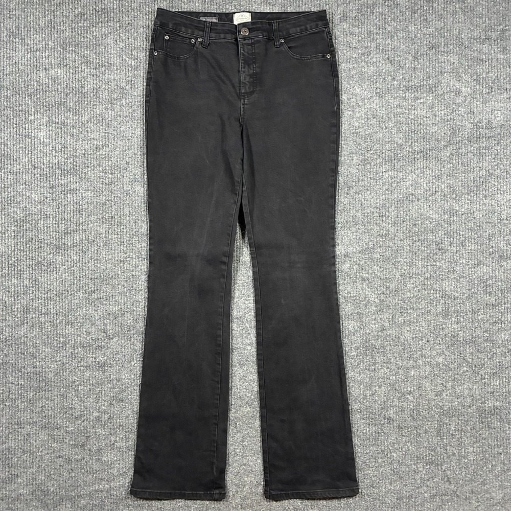 St. John's Bay Womens Bootcut Jeans Size 10 Black Denim Classic High Rise